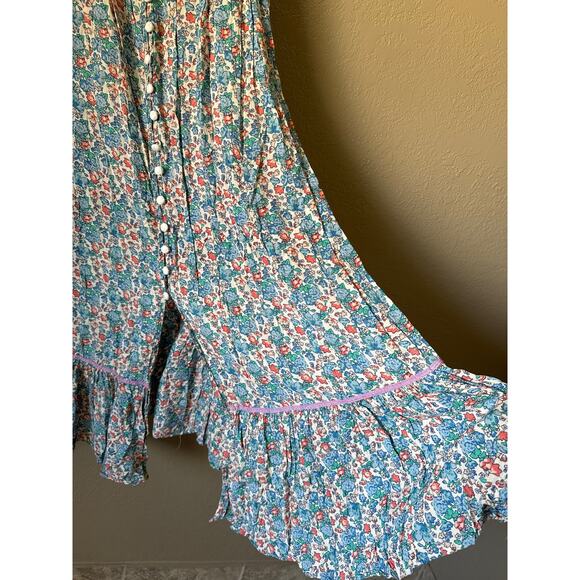 Free People Molly Jo Midi Maxi Micro Floral Dress Rare Large - Picture 4 of 9